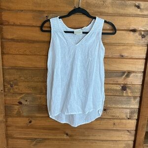 Cynthia Rowley White Sleeveless Tank Top 100% Linen